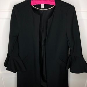 Black coat with bell sleeves
